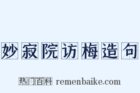 妙寂院访梅造句是什么意思的图片